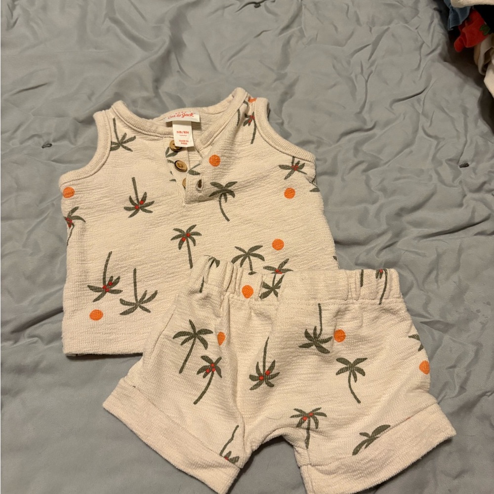 Kids Palm Tree Print Matching Set